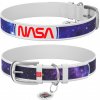 WAUDOG obojok kožený NASA21 biely (30-39cm/2cm)