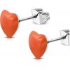 CITY STORM Náušnice srdiečka z ocele - oranžové + darčeková krabička zadarmo
