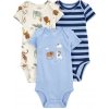 CARTER'S Body krátky rukáv Blue Animals chlapec 3ks 6m / veľ. 68