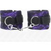 Kink - Short Velvet Lace Wrist Restraints and Nylon Bind Purple / Black 23 X 6.5 cm