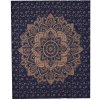 Sanu Babu Prehoz ma posteľ s tlačou, Mandala, modro-zlatý, 220x200 cm