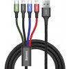 Baseus dátový kábel 4v1 microUSB+USB-C+2xLightning 1,2m 3,5A čierny