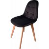 JAKS Stolička velúr classic čierna škandinávsky štýl