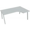 Hobis Pracovný stôl UNI A, ergo, ľavý, 180x75,5x120 cm, sivá/sivá