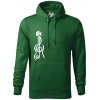 Husľový kľúč gitara - Mikina pánska Cape s kapucňou - S ( Fľaškovozelená )
