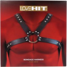 Virgite Love Hit Bondage Harness Mod. 3, čierny koženkový pánsky postroj