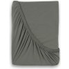 Kvalitex Luxusné bavlnené JERSEY prestieradlo s lycrou 220x200 cm - tmavo šedá