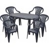 Záhradný nábytok plastový stôl+6 stoličiek GRAFIT VYPR