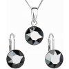 PAVONA Sada šperkov s krištáľmi Swarovski náušnice, retiazka a prívesok čierne okrúhle 39140.5 hematite