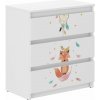 Detská komoda s 3 zásuvkami, FOX