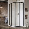 Ravak SKCP4-90 štvrťkruhový sprchový kút, 90x90x195 cm, black, Transparent + vešiak 3117O302Z1