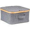 Úložný box G21 30 x 30 x 15 cm, bambusový s vekom, sivý