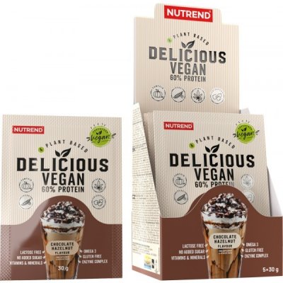 Nutrend Delicious Vegan Proteín 5x 30 g čoko - lieskový orech