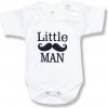 BABY´S WEAR Detské body, krátky rukáv- Little Man, biele veľkosť: 80 (9-12m)