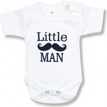 BABY´S WEAR Detské body krátky rukáv Little Man biele