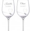 Dekorant Svadobné poháre na biele víno Romance simple s kamienkami Swarovski 330ml 2KS