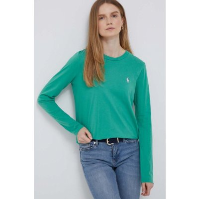 Polo Ralph Lauren Bavlnené tričko s dlhým rukávom zelená