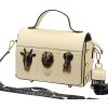 Krémová menšia dizajnová kožená kabelka Ego Totemic