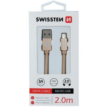 Swissten 71522304 USB - microUSB, 2m, zlatý