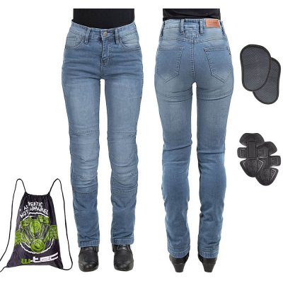 Dámske moto jeansy W-TEC Lustipa Farba modrá, Veľkosť M