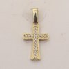 Zlatý prívesok so zirkónmi krížik 2715LOT (585/1000) 0.6 g