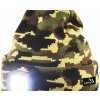 ARMY čiapka s LED baterkou USB dobíjateľná