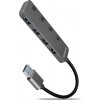 AXAGON HUE-MSA, 4x USB 3.2 Gen 1 SWITCH hub, kovový, micro USB nap. konektor, kabel USB-A 20cm