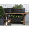 Chic Antique 3ks oválny plechový zinkový antik obal na kvetináč Planters - 52*26*18/ 42*20*15/ 32*14*12cm - Chic Antique