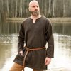 Battle Merchant Vikingská tunika Morten – hnědá s vzorem rybí kosti