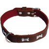 COBBYS PET Obojok z originálnej kože zdobený kostičkami 35cm/25mm hnedý