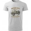 American Army Jeep - Klasické pánske tričko vyššej gramáže - 4XL ( Svetlosivý melír )