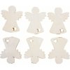 Anjel drevený na kolíčku 6 cm 6 ks