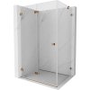 MEXEN/S - Lunar-F sprchovací kút skladacie dvere ľavá 95 x 80, transparent, różowe złot 836-095-080-60-00-L