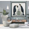 Moderné obrazy na stenu - Tučniaci 3D (s umelou kožušinou) - PINGUINS 80 x 80 cm