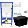 GEBERIT DuofixBasic s bielym tlačidlom DELTA21 + WC MEXEN TEO ČERNÁ Rimless + SEDADLO 458.103.00.1 21BI ME02