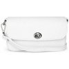 TALIANSKE Biela talianska mini kožená kabelka crossbody Kristína so strieborným kovaním