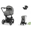 Cybex Platinum CYBEX e-Priam Conscious Collection Travel Set + Aton B2 i-Size pearl grey 2022 matt black