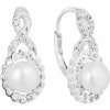 Evolution Group strieborné náušnice visiace s bielou riečnou perlou 21052.1