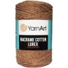 Špagát Macrame Cotton Lurex Tmavo hnedá s medenou 742