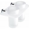 Nimco Bormo Poháriky na zubné kefky a pastu s držiakom, mliečne sklo/chróm BR X3-58DW-26