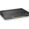 Zyxel GS1920-8HPV2 10-port Smart Managed PoE Switch Switch, 8x gigabit RJ45, 2x gigabit RJ45/SFP, 130W pro PoE