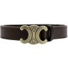 Gregorio BLT-001-95 tmavohnedý dámsky opasok z pravej kože s plaketovou prackou 95 x 2,5 cm