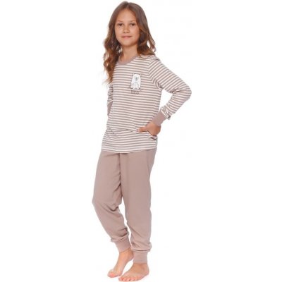 DN Nightwear Detské pyžamo Bear hnedé s pruhmi Farba: hnedá, zvieratká, Veľkosť: 110/116