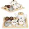 EcoToys Drevená čajová súprava džbán + šálky, 17 prvkov ECOTOYS