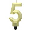 Tortové sviečky -metalická zlatá 5 (7,6cm)