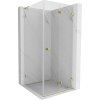 MEXEN/S - Lunar-F L sprchový kút skladacie dvere pravá 90 x 90, transparent, zlato 836L-090-090-50-00-P