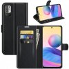 Peňaženkové kožené puzdro LITCHI na Xiaomi Redmi Note 10 5G - Čierna