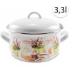 Perfect Home 13468 Smaltovaný hrniec 20cm, 3,3l + pokrievka, biely, levanduľa