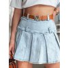 Dámska džínsová sukňa mini BLUETTA Dstreet CY0505 s opaskom Farba: modrá - svetlo, Veľkosť: XL