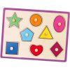 Detské drevené puzzle s úchytmi Viga Geometrické tvary multicolor